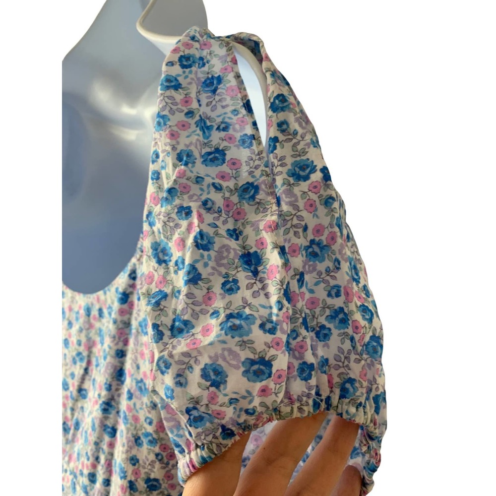 LoveShackFancy Angie Dress Midi Floral Crushed Blueberries, size 6, NWT - Picture 6 of 12
